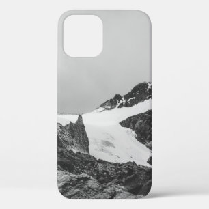 GRAYSCALE PHOTOGRAPHY OF SNOW COVER MOUNTAIN