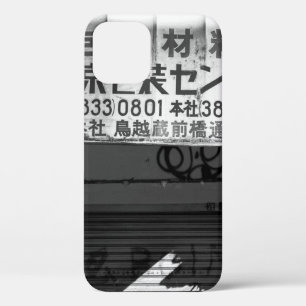 GRAYSCALE PHOTOGRAPHY OF STORE SIGN iPhone 12 CASE
