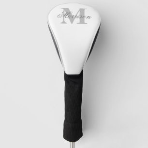 Grayscale Scripted Monogram Golf Head Cover
