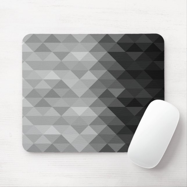 Grayscale triangle geometric squares pattern Greys Mouse Pad (With Mouse)