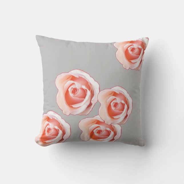 Grayscale with Rose Color Cushion (Front)