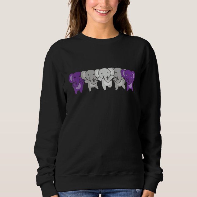 Graysexual Flag Pride Month Lgbtq Graysexual Eleph Sweatshirt (Front)