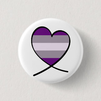 Graysexual Pride Heart 3 Cm Round Badge