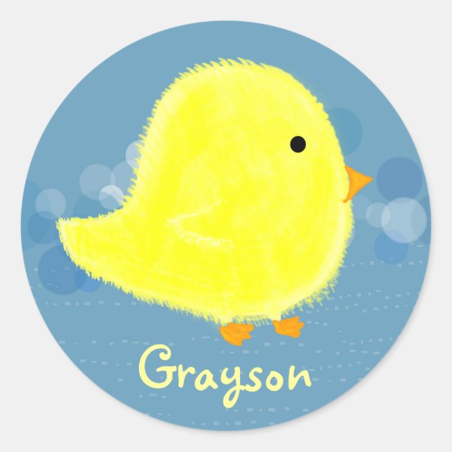 Grayson Cute Baby Chick Sticker (Front)