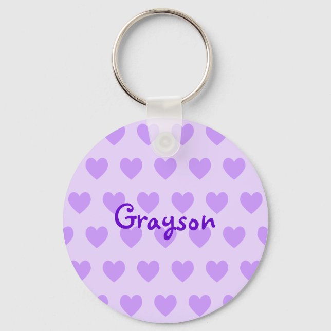 Grayson in Purple Key Ring (Front)
