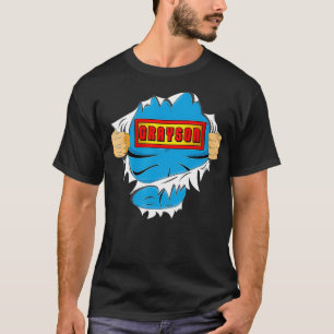 Grayson Name Superhero Gift for Boys Named Grayson T-Shirt