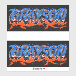 Grayson Vorname Name Graffiti Aufkleber Sticker