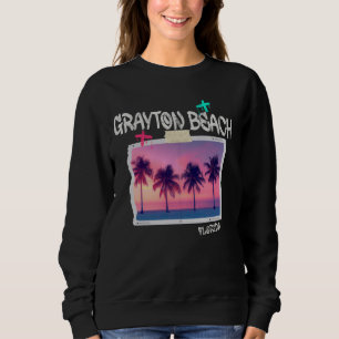 Grayton Beach Florida Retro Surfer Vintage Beach Sweatshirt