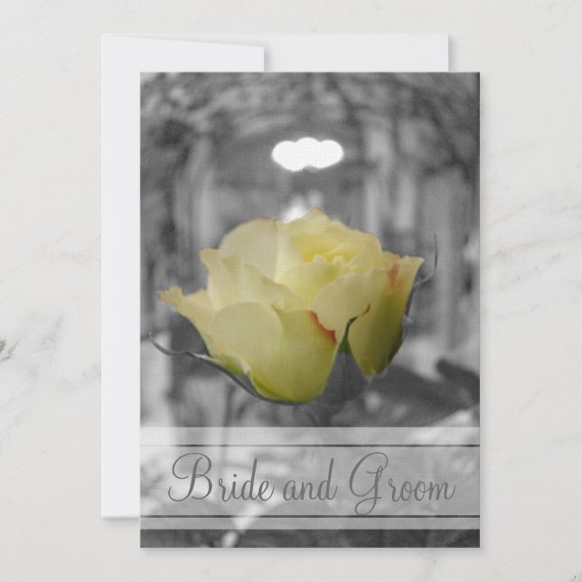 Graytones with Rose Monogram Invitation (Front)
