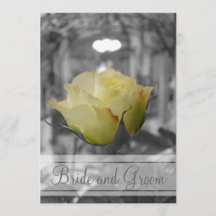 Graytones with Rose Monogram Invitation