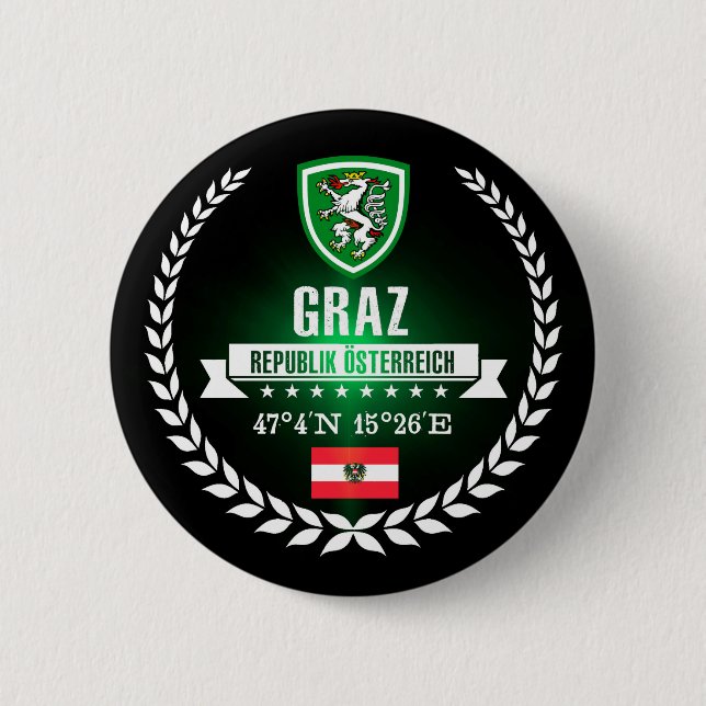 Graz 6 Cm Round Badge (Front)