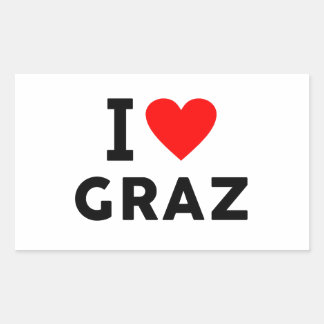 Graz Austria love city heart like travel Rectangular Sticker