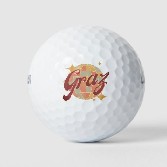 Graz Austria Retro golfing club  Golf Balls (Front)