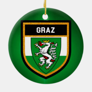 Graz Flag Ceramic Tree Decoration