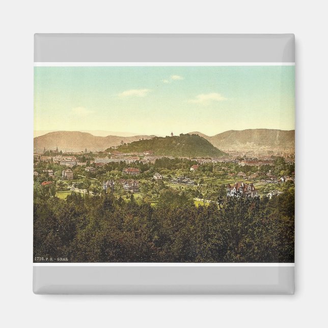 Graz, general view from the Lechwalde, Styria, Aus Magnet (Front)