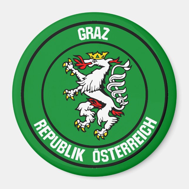 Graz Round Emblem Magnet (Front)