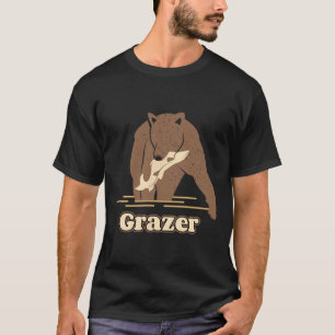Grazer Fishing Bear Fat Brown Grizzly Beartober We T-Shirt