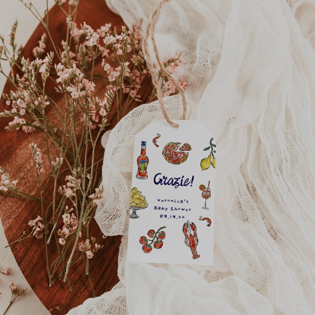 Grazie Italian Baby Shower Favour Tag (Creator Uploaded)