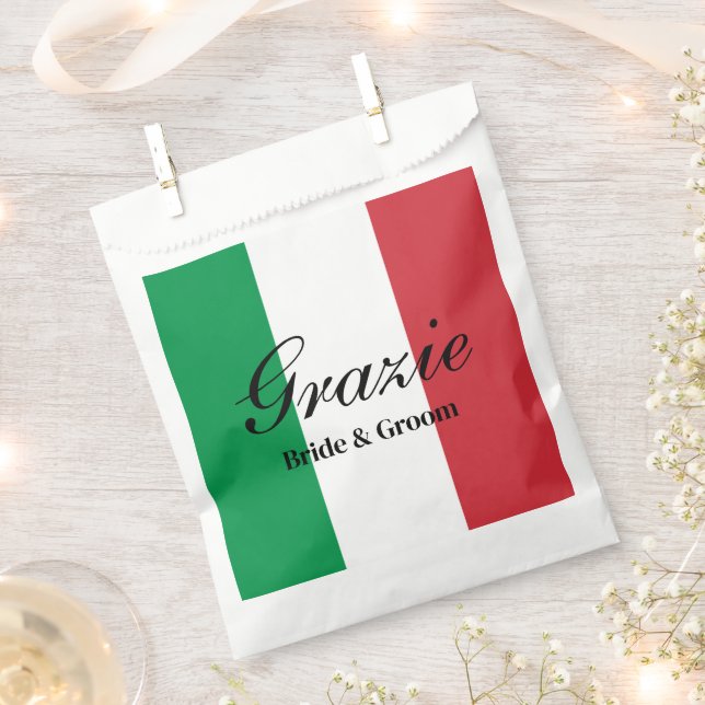 Grazie Italian flag of Italy wedding party Favour Bag (Clipped)