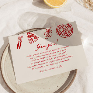 Grazie Italian Pizza Baby Shower Thank You Card