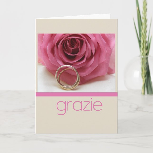 Grazie La Sposa di Sabbia Wedding Thank You Card (Front)