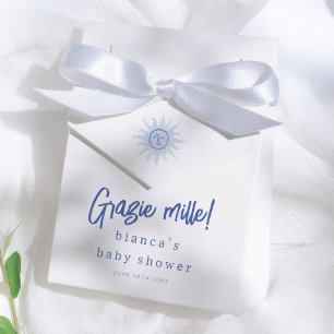 Grazie Mille! Italian Summer Blue Boy Baby Shower Favour Box