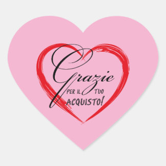 Grazie per il tuo acquisto! heart sticker