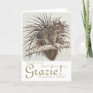 Grazie! Scoiattolino Multilingual Thanks Squirrel Thank You Card