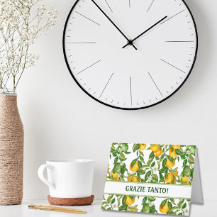 Grazie Tanto Customisable Lemons Pattern Thank You Card