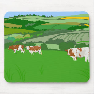 Grazing Cows Mouse Pad