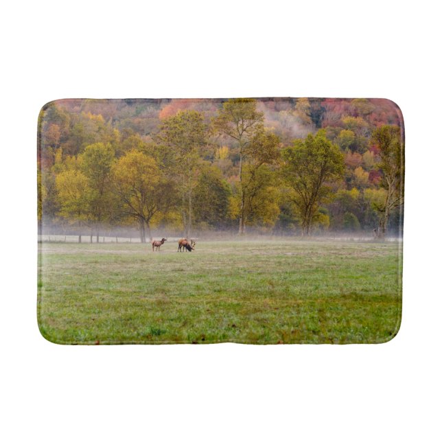 Grazing Elk Couple Bath Mats (Front)