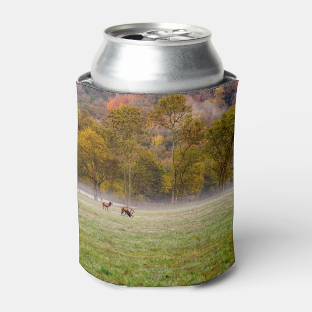 Grazing Elk Couple Can Cooler (Can Front)