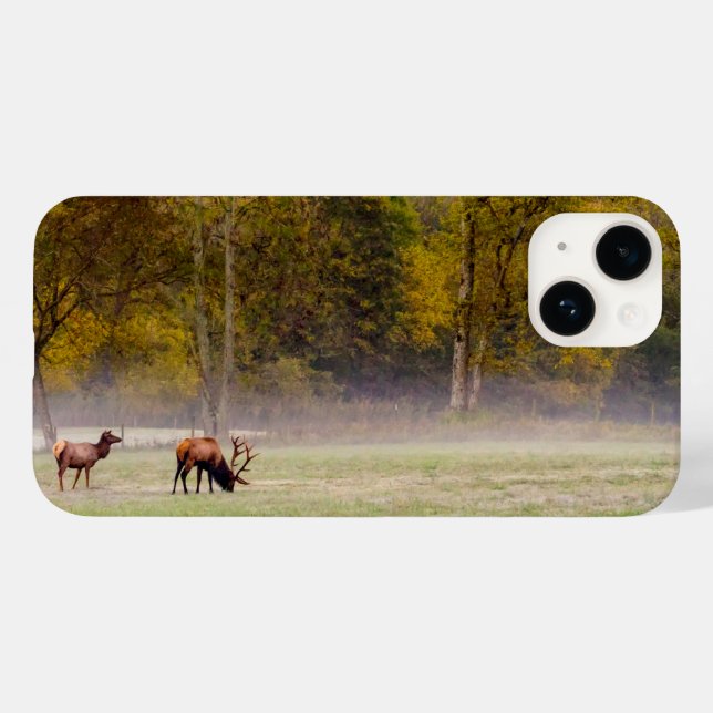 Grazing Elk Couple iPhone Case (Back (Horizontal))