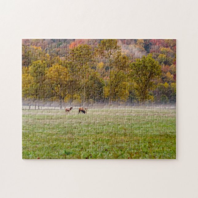 Grazing Elk Couple Jigsaw Puzzle (Horizontal)