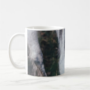 GRAZING GRAY HORSE ON AN AUTUMN’S DAY COFFEE MUG