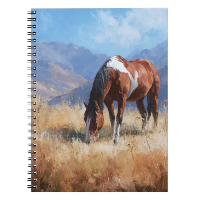 Grazing Horse in the Mountains Notebook (Front)