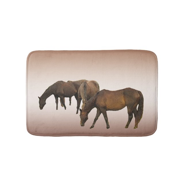 Grazing Horses Animal Bath Mats (Front)