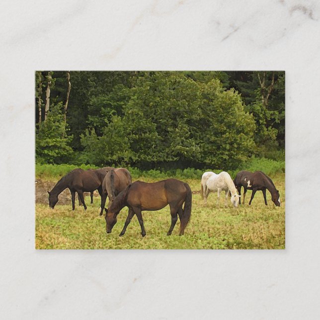 Grazing Horses ATC Business Card (Front)