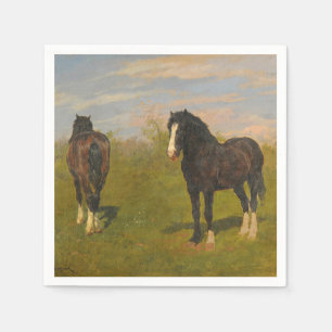 Grazing Horses (by Rosa Bonheur) Napkin