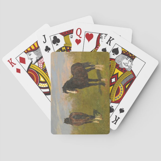 Grazing Horses (by Rosa Bonheur) Playing Cards (Back)