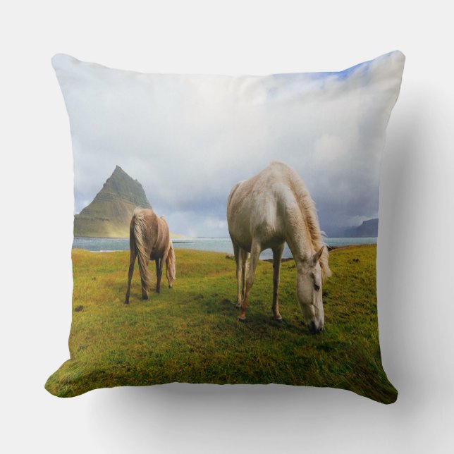 Grazing Horses Cushion (Front)