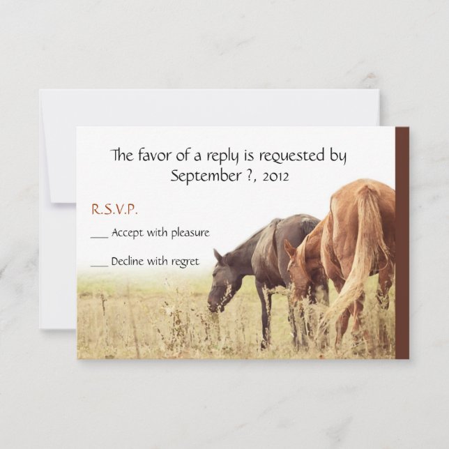 Grazing Horses - RSVP Cards (Front)