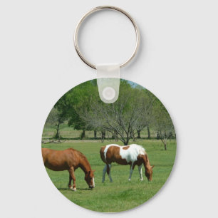 Grazing Horses Scene Key Ring