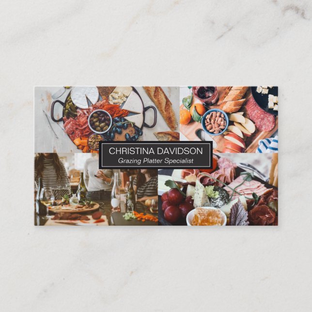 Grazing Platter photo showcase modern Business Card (Front)