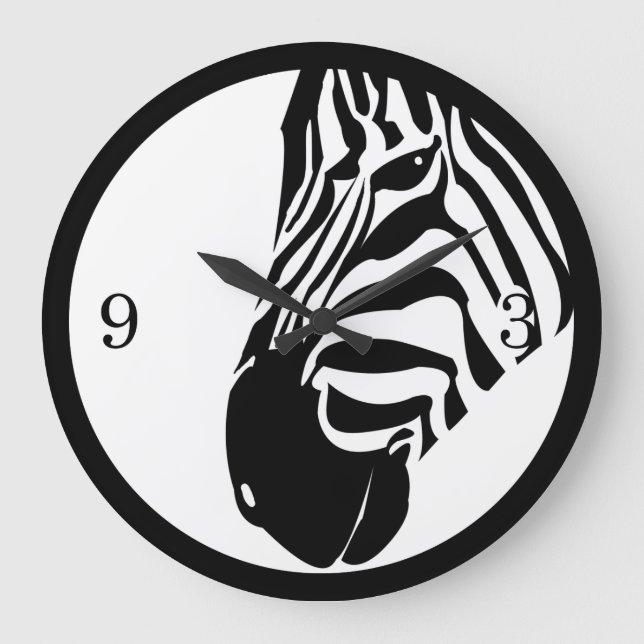 Grazing Zebra Large Clock (Front)