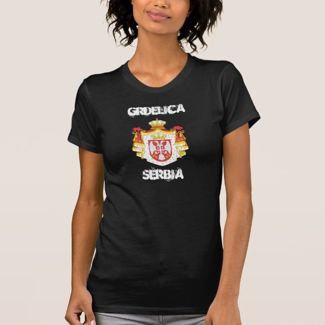 Grdelica, Serbia with coat of arms T-Shirt (Front)
