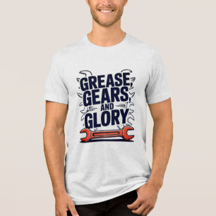 Grease Gears Glory Multi Wrench Mechanic Design  Tri-Blend Shirt