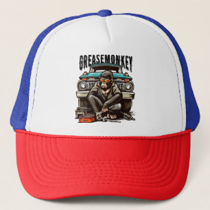Grease Monkey Fixing Vintage Truck Mechanic Gift Trucker Hat