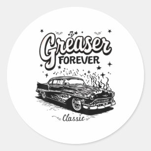 Greaser classic round sticker
