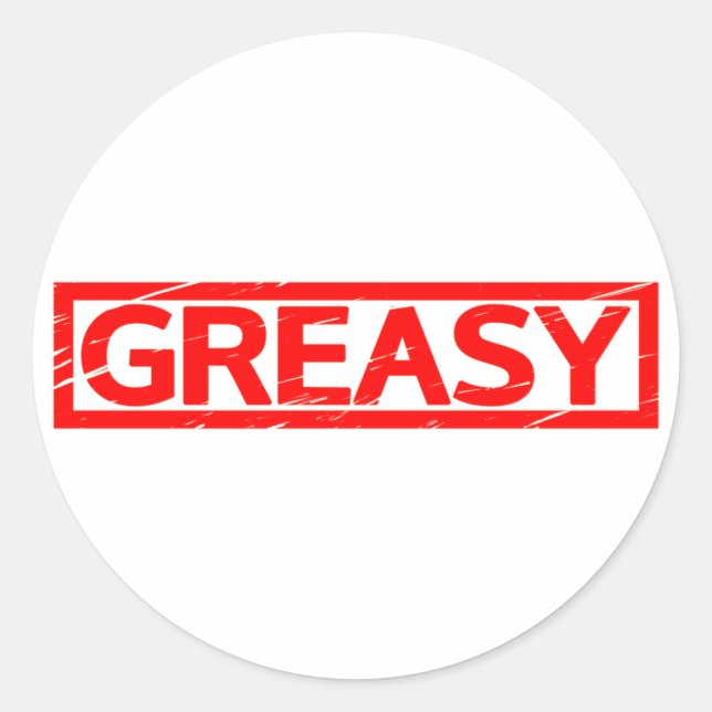 Greasy Stamp Classic Round Sticker (Front)